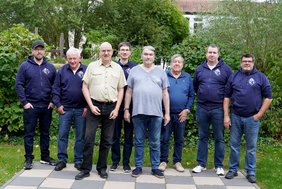 Löhne I für die neue Saison 2026/27 mit Philip Mantle, Karl-Heinz Loschinski, Ralf Blome, Manuel Rüter, Thomas Usling, Wolfgang Salzwedel, Viktor Teichrib und Alexander Rodermann (v.l.n.r)